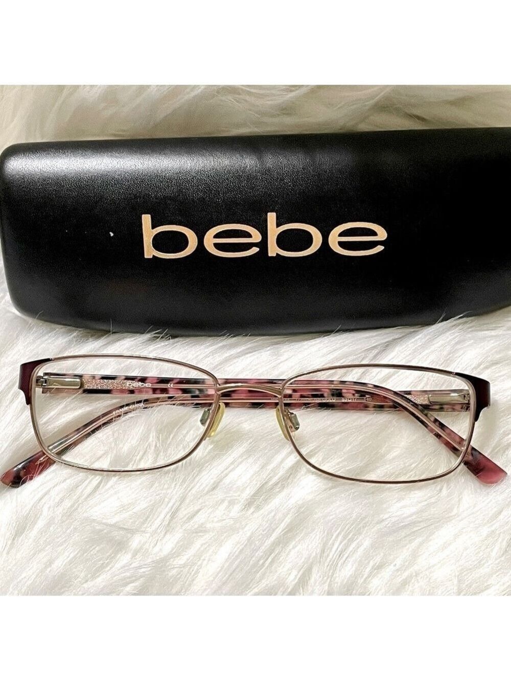 Bebe Eyeglasses Frames Eyewear Pink & Bebe Case